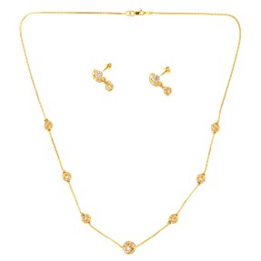 22carat Gold Cubic Zirconia Necklace Set