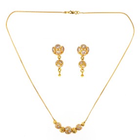 22carat Gold Necklace Set with CZ
