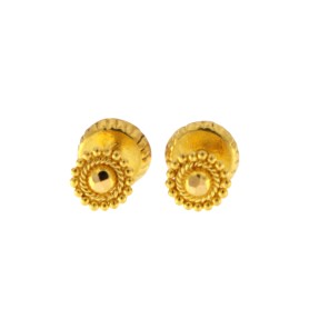 22ct Gold Round Stud Earrings