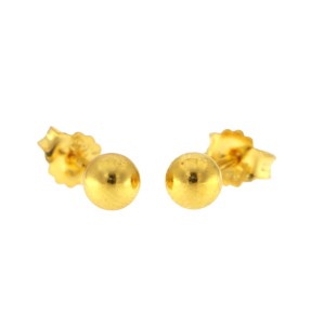 22carat Gold Round Stud Earrings