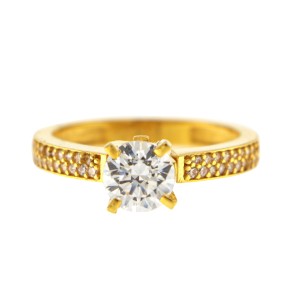 22ct Gold CZ Solitaire Ring
