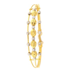 22carat Two Colour Gold Bangle (Openable)