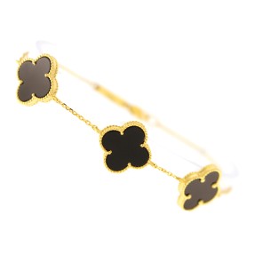 22carat Gold Black Clover Leaf Bracelet | 6.24g