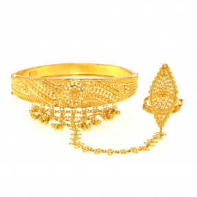 22carat Gold Bangle with Ring (Openable)