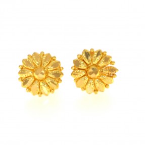 22carat Gold Flower Stud Earrings