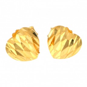 22carat Gold Hearts Stud Earrings