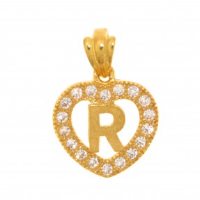 22ct Gold 'R' Pendant