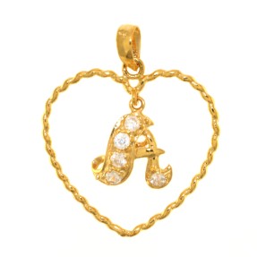 'A' Heart Pendant (Pre-Owned)