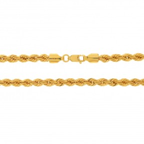 22ct Gold Hollow Rope Chain