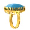 22ct Gold Real Tuquoise Ring | Length 24.85mm