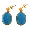 22ct Gold Real Turquoise Pendant Set | Length 36.40mm