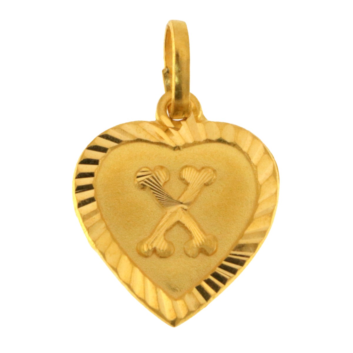 22ct Gold Heart 'X' Pendant | 1.25g