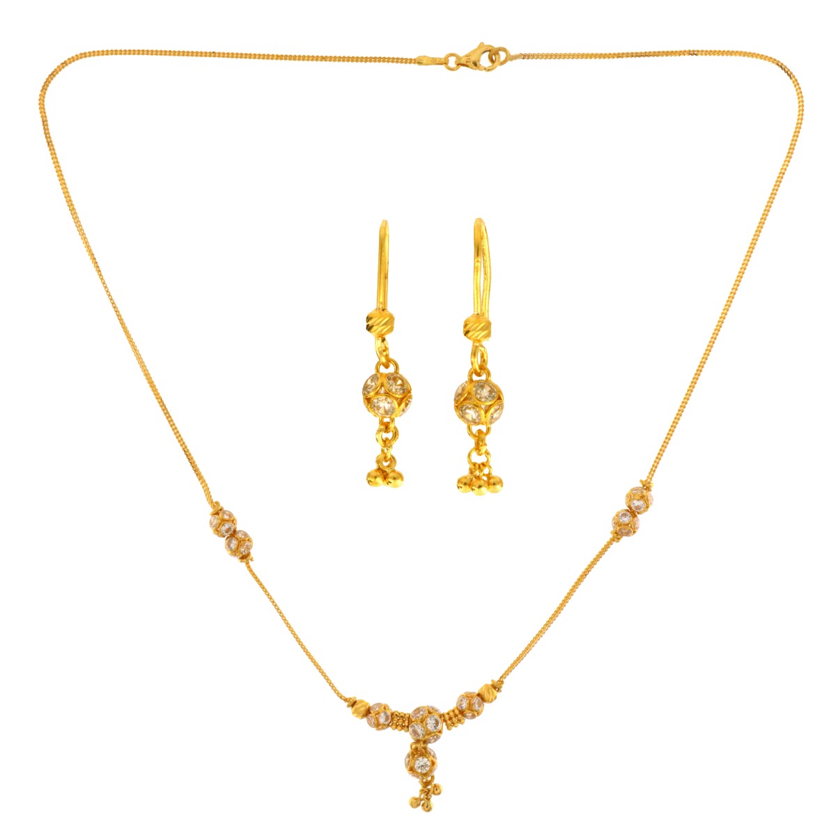 22ct Gold Necklace Set | Length 15.95 Inches