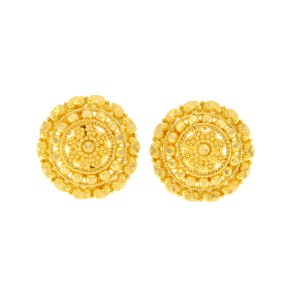 22ct Gold Filigree Stud Earrings | 14.65mm