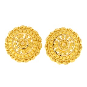 22ct Gold Filigree Stud Earrings | 15.73mm