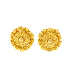 22ct Gold Filigree Stud Earrings | 9.23mm