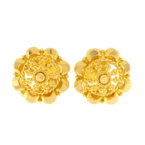 22ct Gold Filigree Stud Earrings | 9.65mm