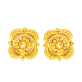 22ct Gold Filigree Stud Earrings | 6.82mm