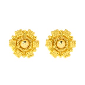 22ct Gold Filigree Stud Earrings | 5.96mm