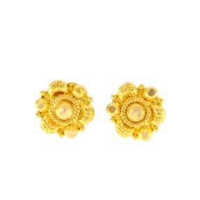 22ct Gold Filigree Stud Earrings | 5.82mm