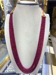 5 Strings Real Ruby Beads Mala-Necklace
