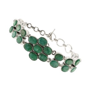 925 Sterling Silver Emerald Bracelet