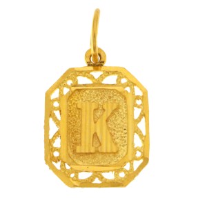 22ct Gold K Pendant