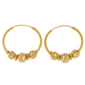 22ct Gold Medium Hoop Earrings