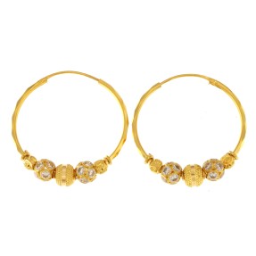 22ct Gold Medium Hoop Earrings