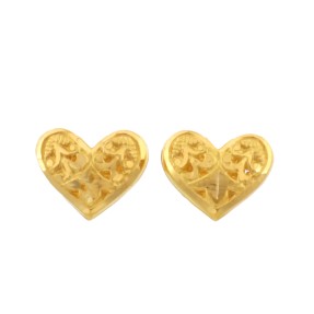 22ct Gold Heart Stud Earrings | 10.35mm