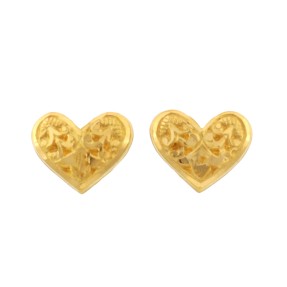 22ct Gold Heart Stud Earrings | 1.6g