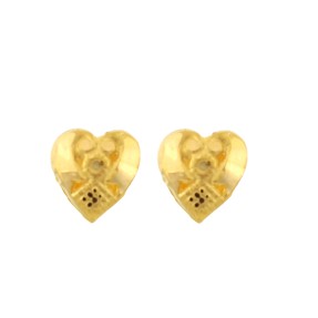 22ct Gold Heart Stud Earrings | 7.74mm