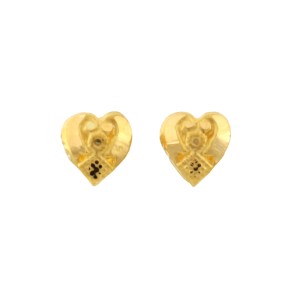 22ct Gold Heart Stud Earrings | 7.26mm