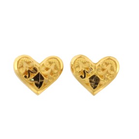 22ct Gold Heart Stud Earrings | 1.55g