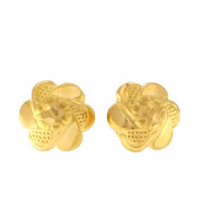 22ct Gold Flower Stud Earrings | 11.10mm