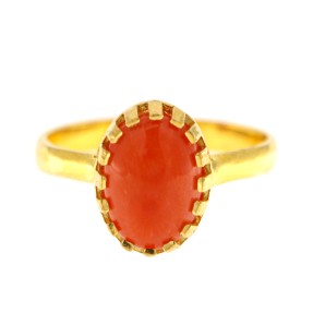 22ct Gold Coral Ring