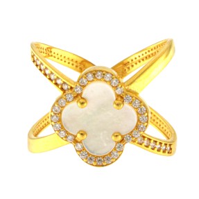 22ct Gold Clover Ring | Size P1/2