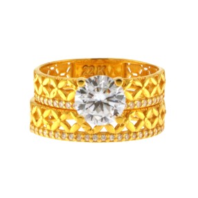 22ct Gold Wedding Ring Set | Size P