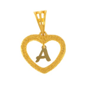 22ct Gold Heart 'A' Pendant | 1.23g