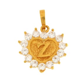 22ct Gold Heart 'Z' Pendant | 1.58g