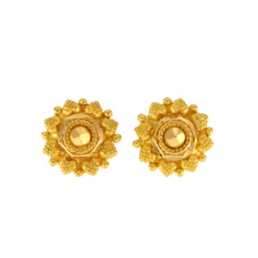 22ct Gold Filigree Heart Stud Earrings | 1.34g