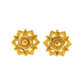22ct Gold Filigree Stud Earrings | 1.42g