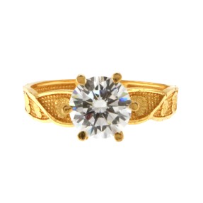 22ct Gold Heart Solitaire Ring | 3.26g