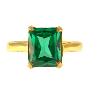 22ct Gold Emerald Colour Ring | Size P