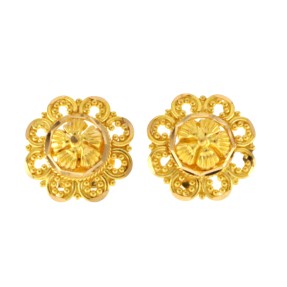 22ct Gold Stud Earrings | Width 10.5mm