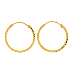 22ct Gold Small Plain Hoop Earrings