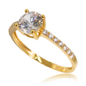 22ct Gold Pave Round Cut Ring