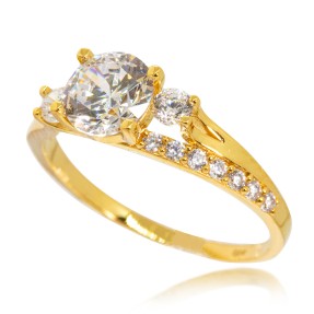 22ct Gold Cluster Round Cut Ring