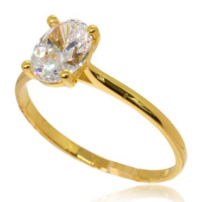 22ct Gold Solitaire Oval Cut Ring