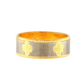 22ct Two Colour Gold Wedding Band | 6.32mm